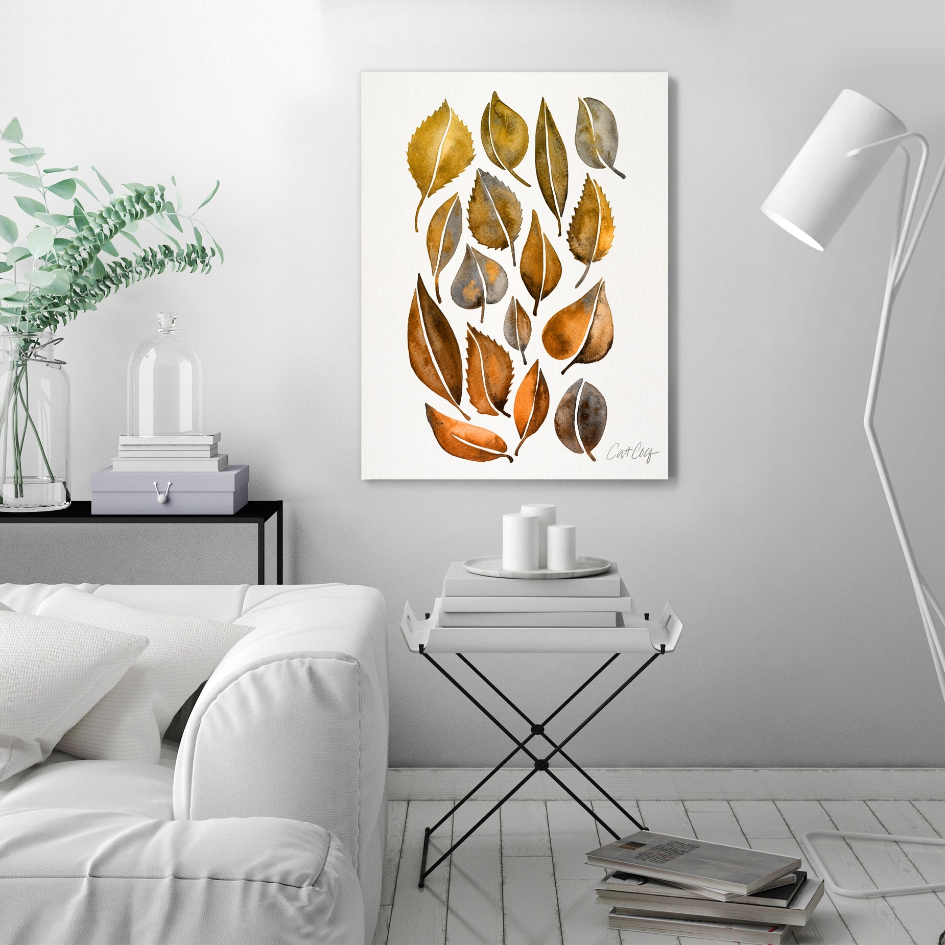 Americanflat 8" x 10" Rusy Fall Leaves by Cat Coquillette Wrapped